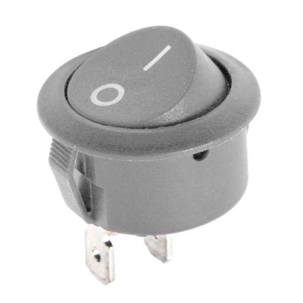 Złącze przełącznik kołyskowy okrągły R5 0-1 szary 6A/250V LX3049S