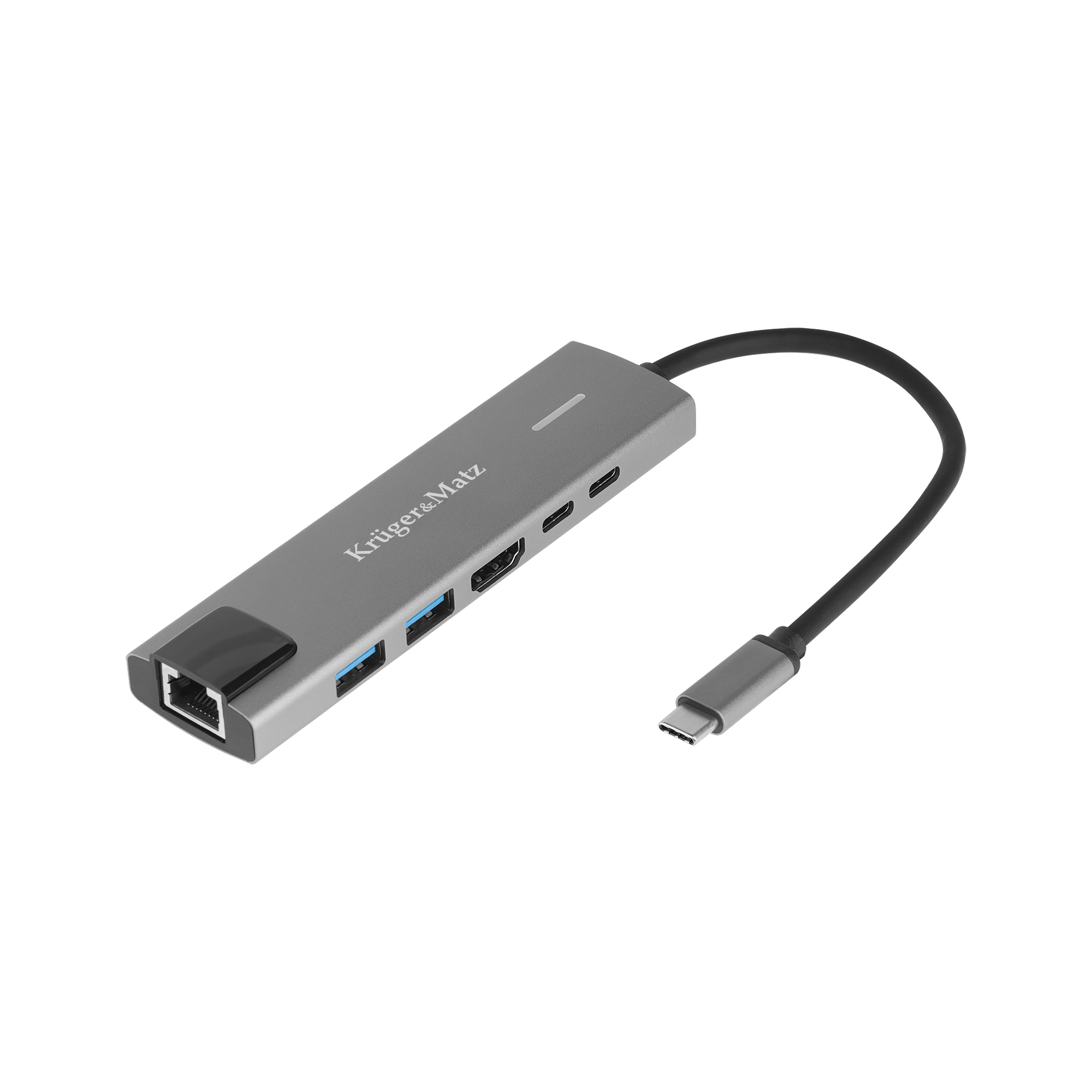 Adapter (HUB) USB typu C na HDMI/2x USB3.0/2x USB typu C/RJ45 Lechpol B2B