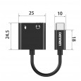 Adapter przejściówka USB typu C -> Jack + USB typu C (ładowanie)