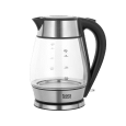 Czajnik elektryczny TEESA, szklany + inox, 2200 W, czarny, 1,7 L