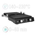 Grill elektryczny TEESA , panini grill , opiekacz, 3 pozycje , wyjmowane wkłady, 2000W