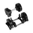 Hantel żeliwny regulowany automat 24 kg, skok co 2kg, REBEL ACTIVE