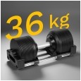 Hantel żeliwny regulowany automat 36 kg, skok co 1kg, REBEL ACTIVE