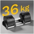 Hantel żeliwny regulowany automat 36 kg, skok co 2kg, REBEL ACTIVE