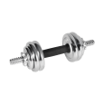 Hantle żeliwne chromowane regulowane w walizce z gryfem, zestaw 15kg REBEL ACTIVE