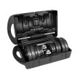 Hantle żeliwne regulowane w walizce z gryfem, zestaw 20kg REBEL ACTIVE