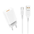 Ładowarka sieciowa USB + kabel USB typu C 2400 mA 12 W