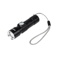 Latarka aluminiowa 3W (ZOOM, wtyk USB)