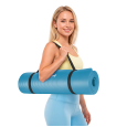 Mata gimnastyczna do ćwiczeń joga, pilates, fitness, 183x61cm, grubość 1.5cm, materiał NBR, niebieska, REBEL ACTIVE