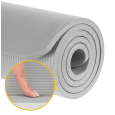 Mata gimnastyczna do ćwiczeń joga, pilates, fitness, 183x61cm, grubość 1.5cm, materiał NBR, szara, REBEL ACTIVE