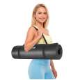 Mata gimnastyczna do ćwiczeń joga, pilates, fitness, 183x61cm, grubość 1 cm, materiał NBR, czarna, REBEL ACTIVE