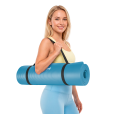 Mata gimnastyczna do ćwiczeń joga, pilates, fitness, 183x61cm, grubość 1cm, materiał NBR, niebieska, REBEL ACTIVE