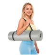Mata gimnastyczna do ćwiczeń joga, pilates, fitness, 183x61cm, grubość 1cm, materiał NBR, szara, REBEL ACTIVE