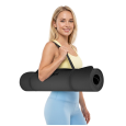 Mata gimnastyczna do ćwiczeń joga, pilates, fitness, 183x61cm, grubość 1cm, materiał TPE, czarna, REBEL ACTIVE