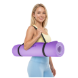 Mata gimnastyczna do ćwiczeń joga, pilates, fitness, 183x61cm, grubość 1cm, materiał TPE, fioletowa, REBEL ACTIVE