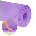 Mata gimnastyczna do ćwiczeń joga, pilates, fitness, 183x61cm, grubość 1cm, materiał TPE, fioletowa, REBEL ACTIVE