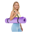 Mata gimnastyczna do ćwiczeń joga, pilates, fitness, 183x61cm, grubość 1cm, materiał TPE, fioletowa, REBEL ACTIVE