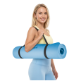 Mata gimnastyczna do ćwiczeń joga, pilates, fitness, 183x61cm, grubość 1cm, materiał TPE, niebieska, REBEL ACTIVE