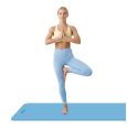 Mata gimnastyczna do ćwiczeń joga, pilates, fitness, 183x61cm, grubość 1cm, materiał TPE, niebieska, REBEL ACTIVE