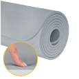 Mata gimnastyczna do ćwiczeń joga, pilates, fitness, 183x61cm, grubość 1cm, materiał TPE, szara, REBEL ACTIVE