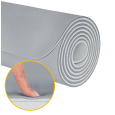 Mata gimnastyczna do ćwiczeń joga, pilates, fitness, 183x61cm, grubość 1cm, materiał TPE, szara, REBEL ACTIVE