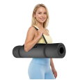 Mata gimnastyczna do ćwiczeń joga, pilates, fitness, 183x61cm, grubość 4mm, materiał TPE, czarna, REBEL ACTIVE