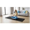 Mata gimnastyczna do ćwiczeń joga, pilates, fitness, 183x61cm, grubość 4mm, materiał TPE, czarna, REBEL ACTIVE