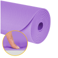 Mata gimnastyczna do ćwiczeń joga, pilates, fitness, 183x61cm, grubość 4mm, materiał TPE, fioletowa, REBEL ACTIVE