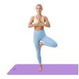 Mata gimnastyczna do ćwiczeń joga, pilates, fitness, 183x61cm, grubość 4mm, materiał TPE, fioletowa, REBEL ACTIVE