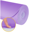 Mata gimnastyczna do ćwiczeń joga, pilates, fitness, 183x61cm, grubość 4mm, materiał TPE, fioletowa, REBEL ACTIVE