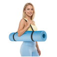 Mata gimnastyczna do ćwiczeń joga, pilates, fitness, 183x61cm, grubość 4mm, materiał TPE, niebieska, REBEL ACTIVE