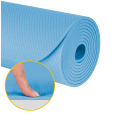 Mata gimnastyczna do ćwiczeń joga, pilates, fitness, 183x61cm, grubość 4mm, materiał TPE, niebieska, REBEL ACTIVE