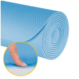 Mata gimnastyczna do ćwiczeń joga, pilates, fitness, 183x61cm, grubość 4mm, materiał TPE, niebieska, REBEL ACTIVE