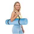 Mata gimnastyczna do ćwiczeń joga, pilates, fitness, 183x61cm, grubość 4mm, materiał TPE, niebieska, REBEL ACTIVE