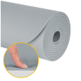 Mata gimnastyczna do ćwiczeń joga, pilates, fitness, 183x61cm, grubość 4mm, materiał TPE, szara, REBEL ACTIVE