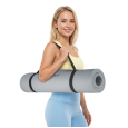Mata gimnastyczna do ćwiczeń joga, pilates, fitness, 183x61cm, grubość 4mm, materiał TPE, szara, REBEL ACTIVE