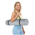 Mata gimnastyczna do ćwiczeń joga, pilates, fitness, 183x61cm, grubość 4mm, materiał TPE, szara, REBEL ACTIVE