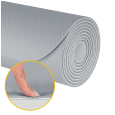 Mata gimnastyczna do ćwiczeń joga, pilates, fitness, 183x61cm, grubość 4mm, materiał TPE, szara, REBEL ACTIVE
