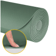 Mata gimnastyczna do ćwiczeń joga, pilates, fitness, 183x61cm, grubość 4mm, materiał TPE, zielona, REBEL ACTIVE