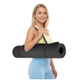 Mata gimnastyczna do ćwiczeń joga, pilates, fitness, 183x61cm, grubość 6mm, materiał TPE, czarna, REBEL ACTIVE
