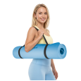 Mata gimnastyczna do ćwiczeń joga, pilates, fitness, 183x61cm, grubość 6mm, materiał TPE, niebieska, REBEL ACTIVE