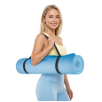 Mata gimnastyczna do ćwiczeń joga, pilates, fitness, 183x61cm, grubość 6mm, materiał TPE, niebieska, REBEL ACTIVE