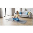 Mata gimnastyczna do ćwiczeń joga, pilates, fitness, 183x61cm, grubość 6mm, materiał TPE, szara, REBEL ACTIVE