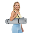 Mata gimnastyczna do ćwiczeń joga, pilates, fitness, 183x61cm, grubość 6mm, materiał TPE, szara, REBEL ACTIVE