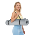 Mata gimnastyczna do ćwiczeń joga, pilates, fitness, 183x61cm, grubość 6mm, materiał TPE, szara, REBEL ACTIVE