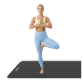 Mata gimnastyczna do ćwiczeń joga, pilates, fitness, 190x100cm, grubość 1,5cm, materiał NBR, czarna, REBEL ACTIVE