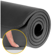 Mata gimnastyczna do ćwiczeń joga, pilates, fitness, 190x100cm, grubość 1,5cm, materiał NBR, czarna, REBEL ACTIVE