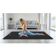 Mata gimnastyczna do ćwiczeń joga, pilates, fitness, 190x115cm, grubość 2cm, materiał NBR, czarna, REBEL ACTIVE