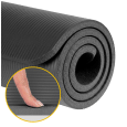 Mata gimnastyczna do ćwiczeń joga, pilates, fitness, 190x115cm, grubość 2cm, materiał NBR, czarna, REBEL ACTIVE