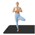 Mata gimnastyczna do ćwiczeń joga, pilates, fitness, 200x115cm, grubość 1cm, materiał TPE, czarna, REBEL ACTIVE